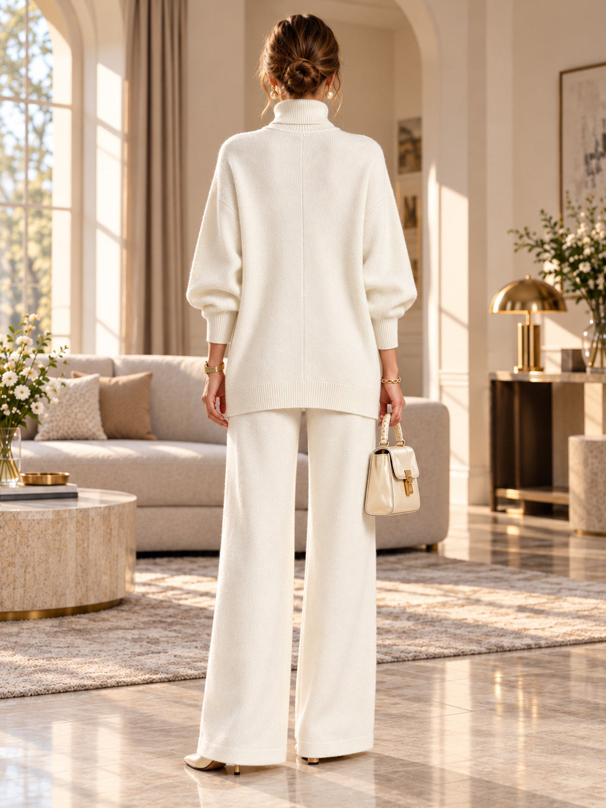 Elegant Sweater & Wide-Leg Pants Set