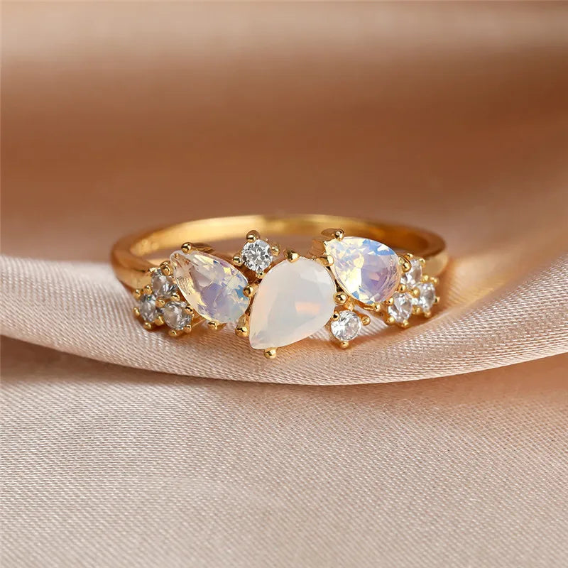 Moonstone Trinity Ring