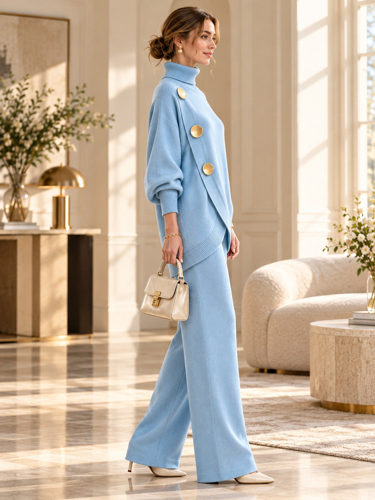 Elegant Sweater & Wide-Leg Pants Set