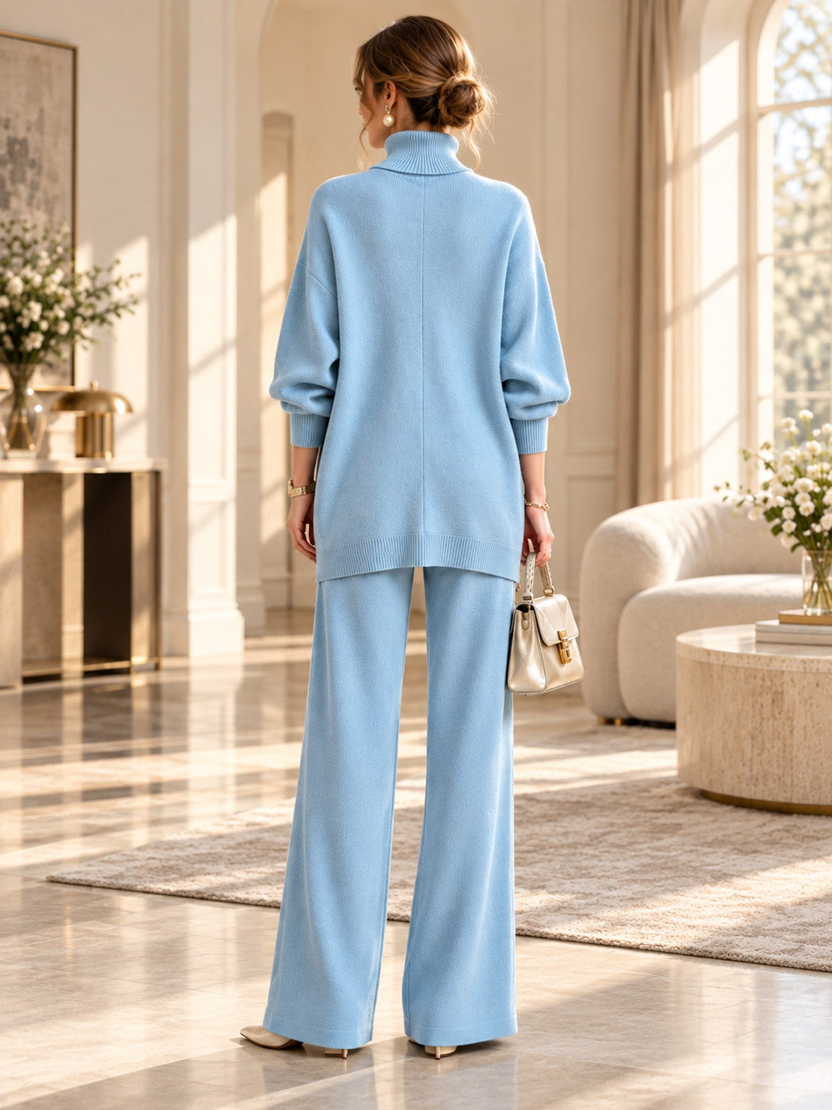 Elegant Sweater & Wide-Leg Pants Set