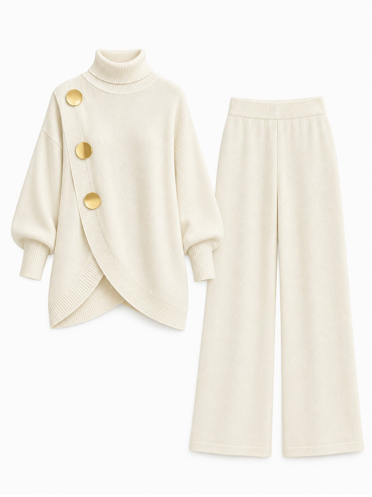 Elegant Sweater & Wide-Leg Pants Set