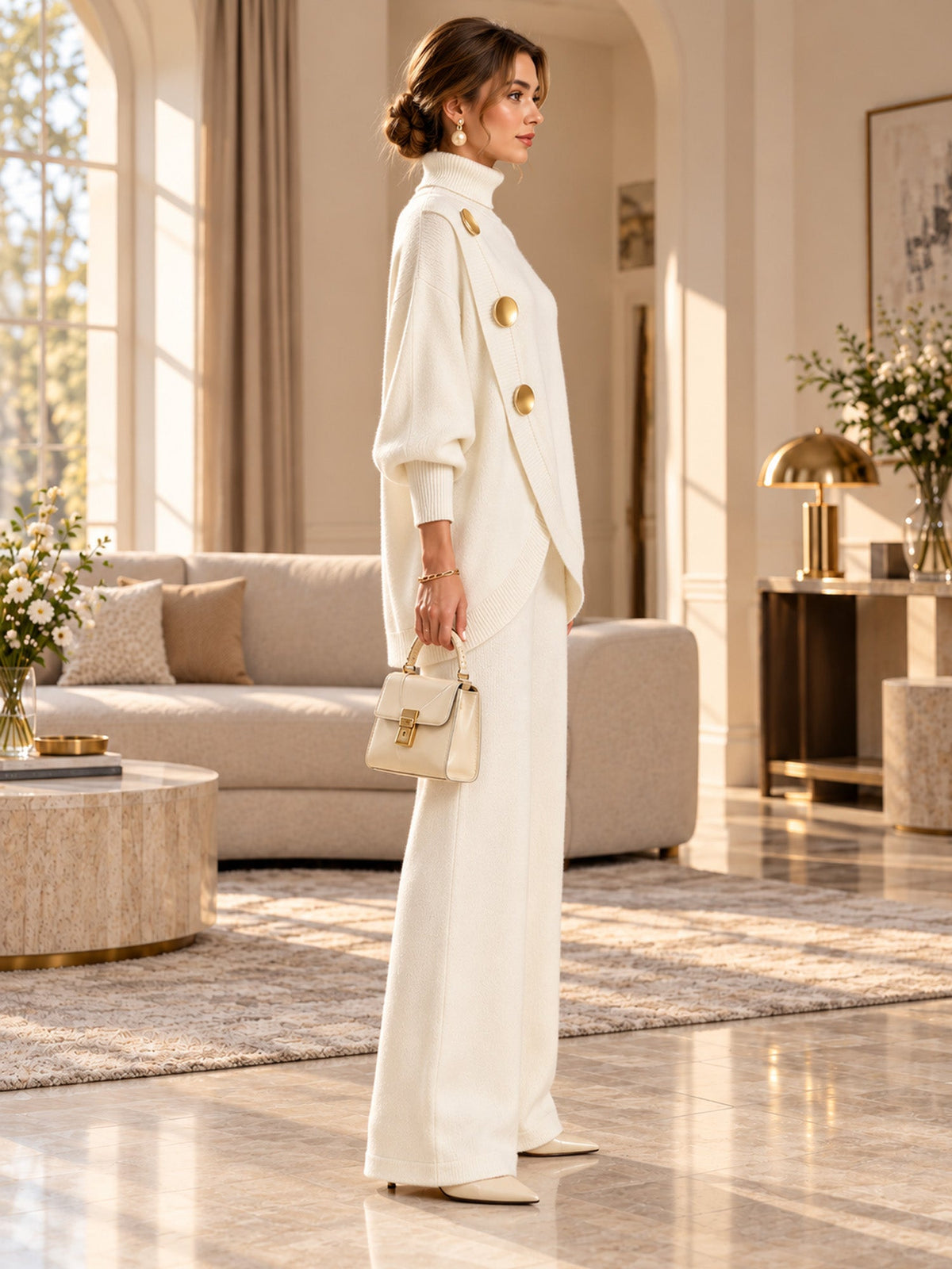 Elegant Sweater & Wide-Leg Pants Set
