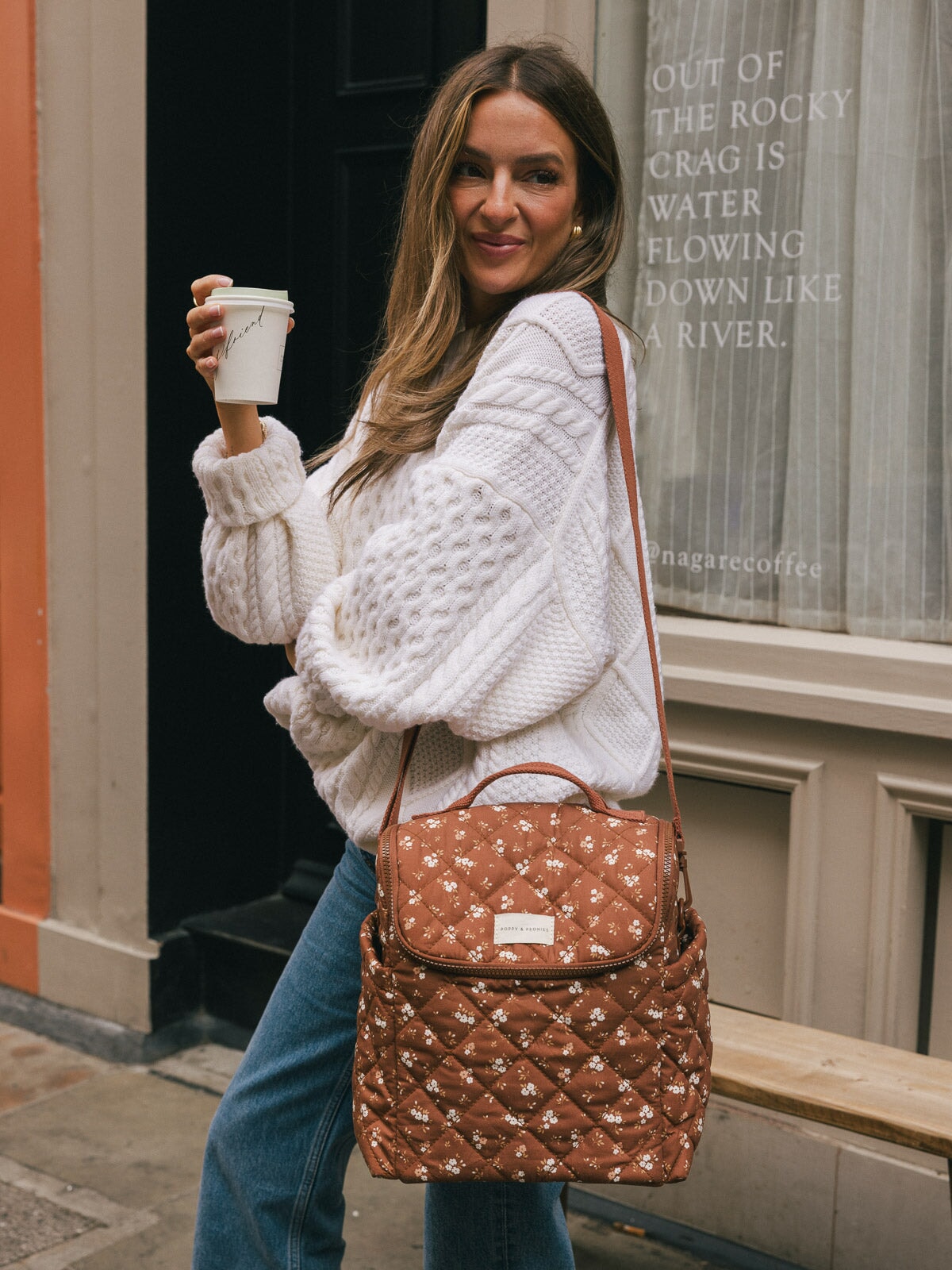 The Lunch Date Brown Floral