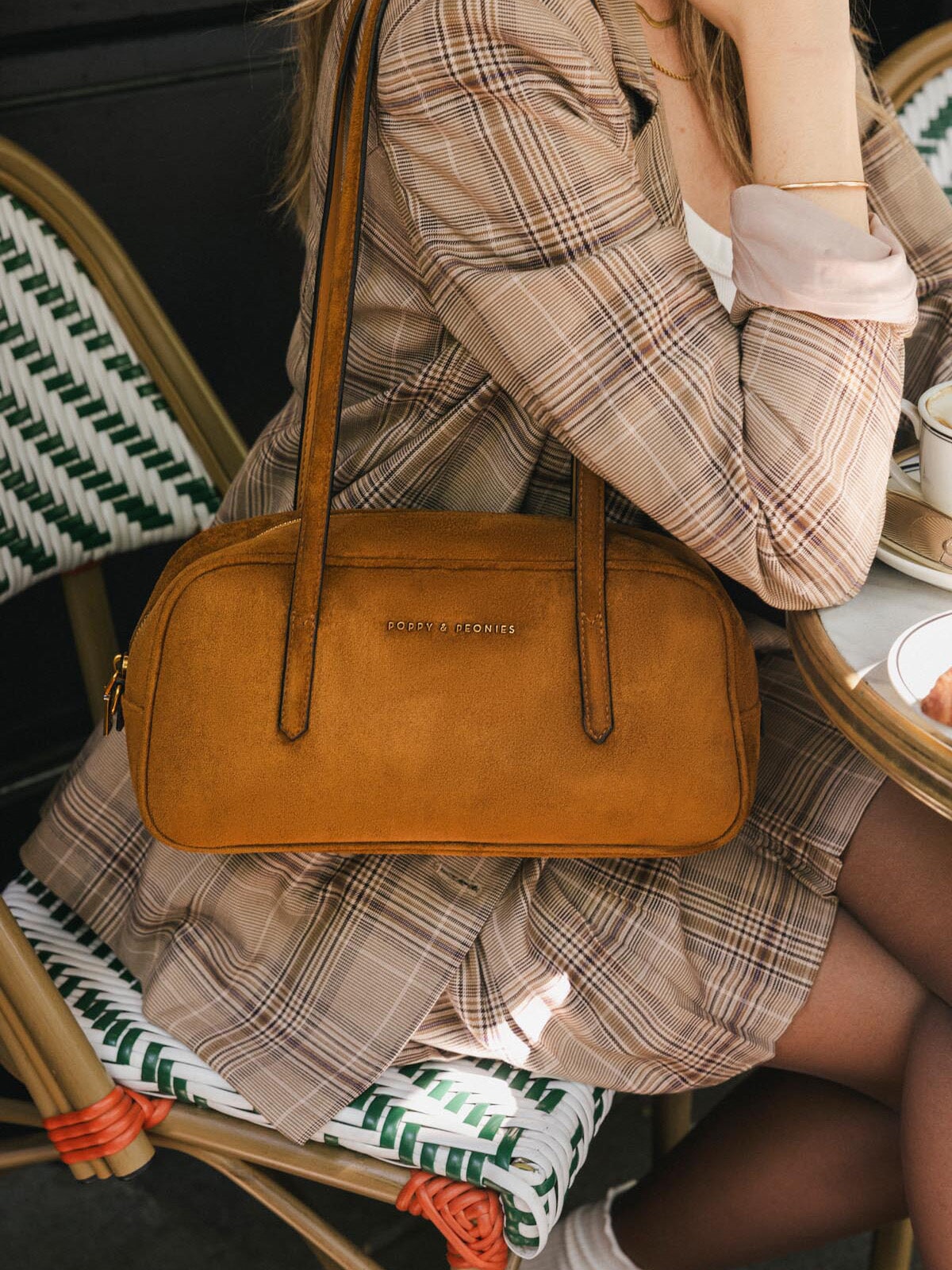 The Friday Satchel Cognac Suede