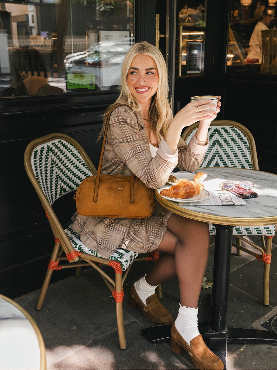The Friday Satchel Cognac Suede