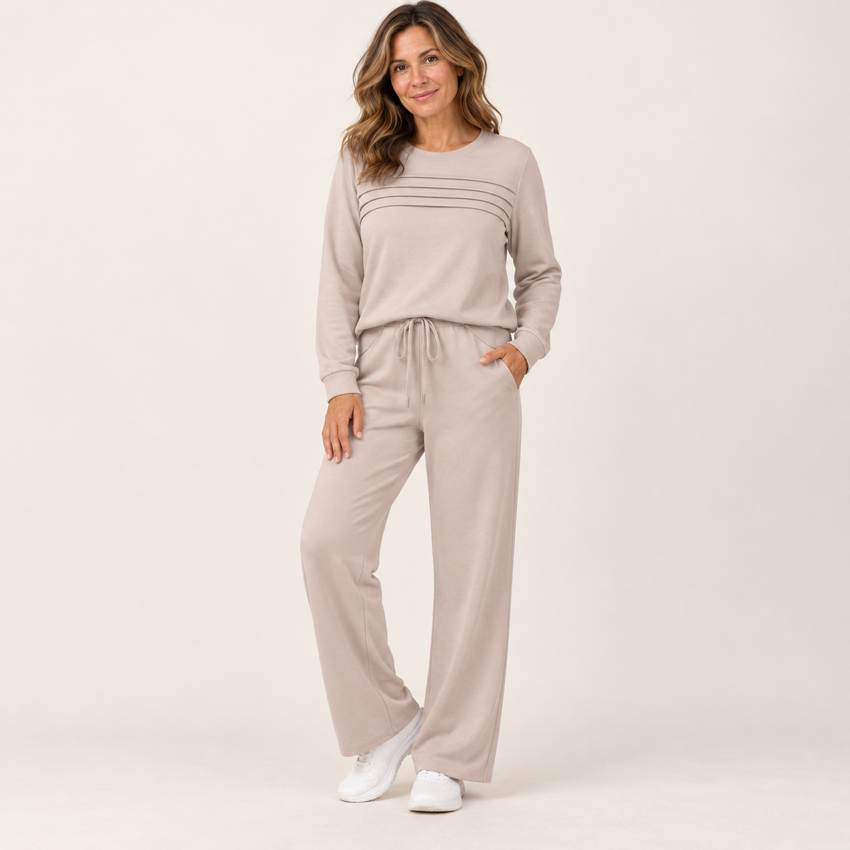 Relaxed Crew Neck Top & Pants Set