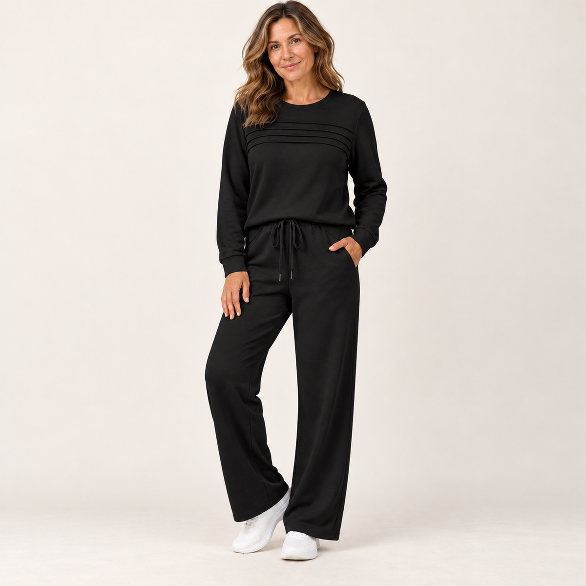 Relaxed Crew Neck Top & Pants Set