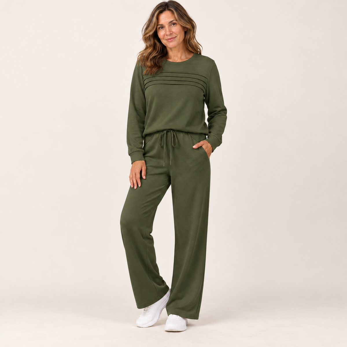Relaxed Crew Neck Top & Pants Set