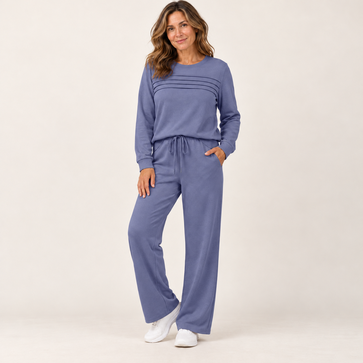 Relaxed Crew Neck Top & Pants Set