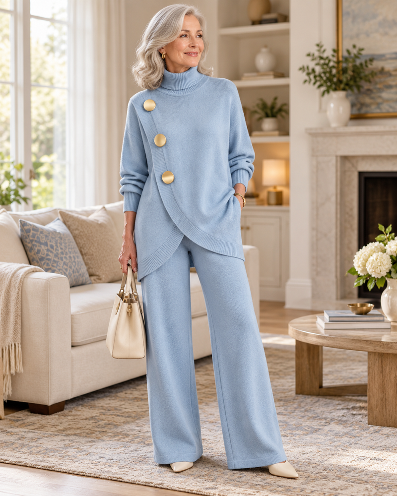 Elegant Sweater & Wide-Leg Pants Set