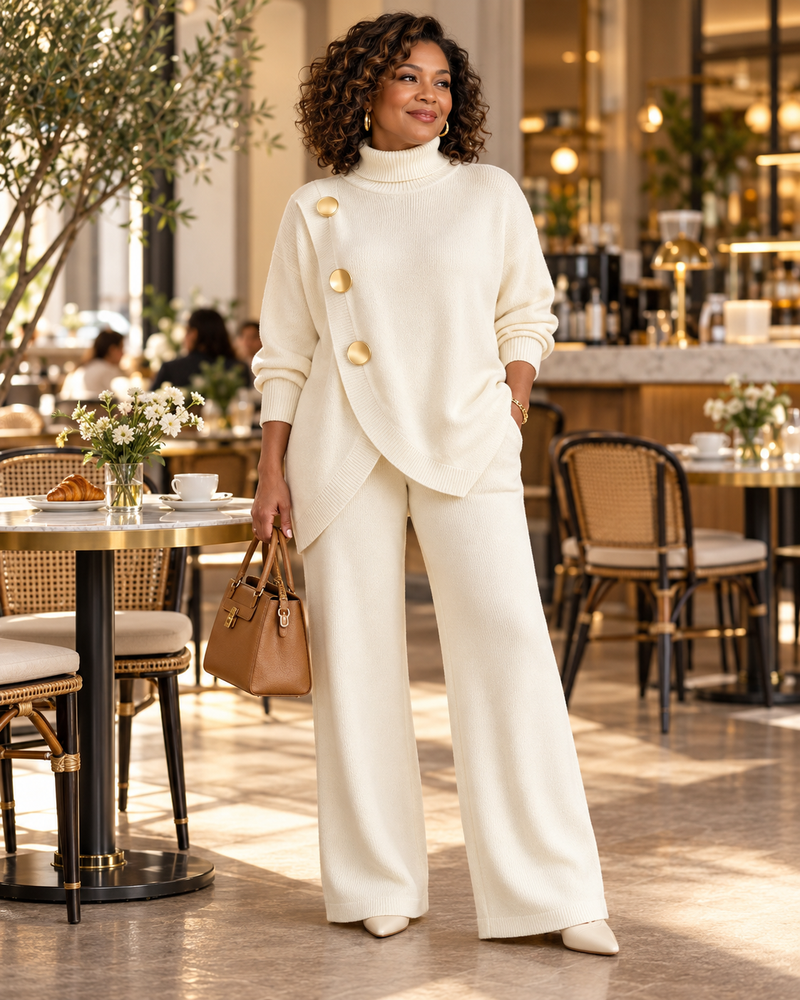 Elegant Sweater & Wide-Leg Pants Set