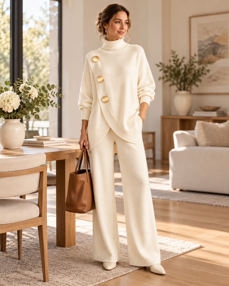 Elegant Sweater & Wide-Leg Pants Set