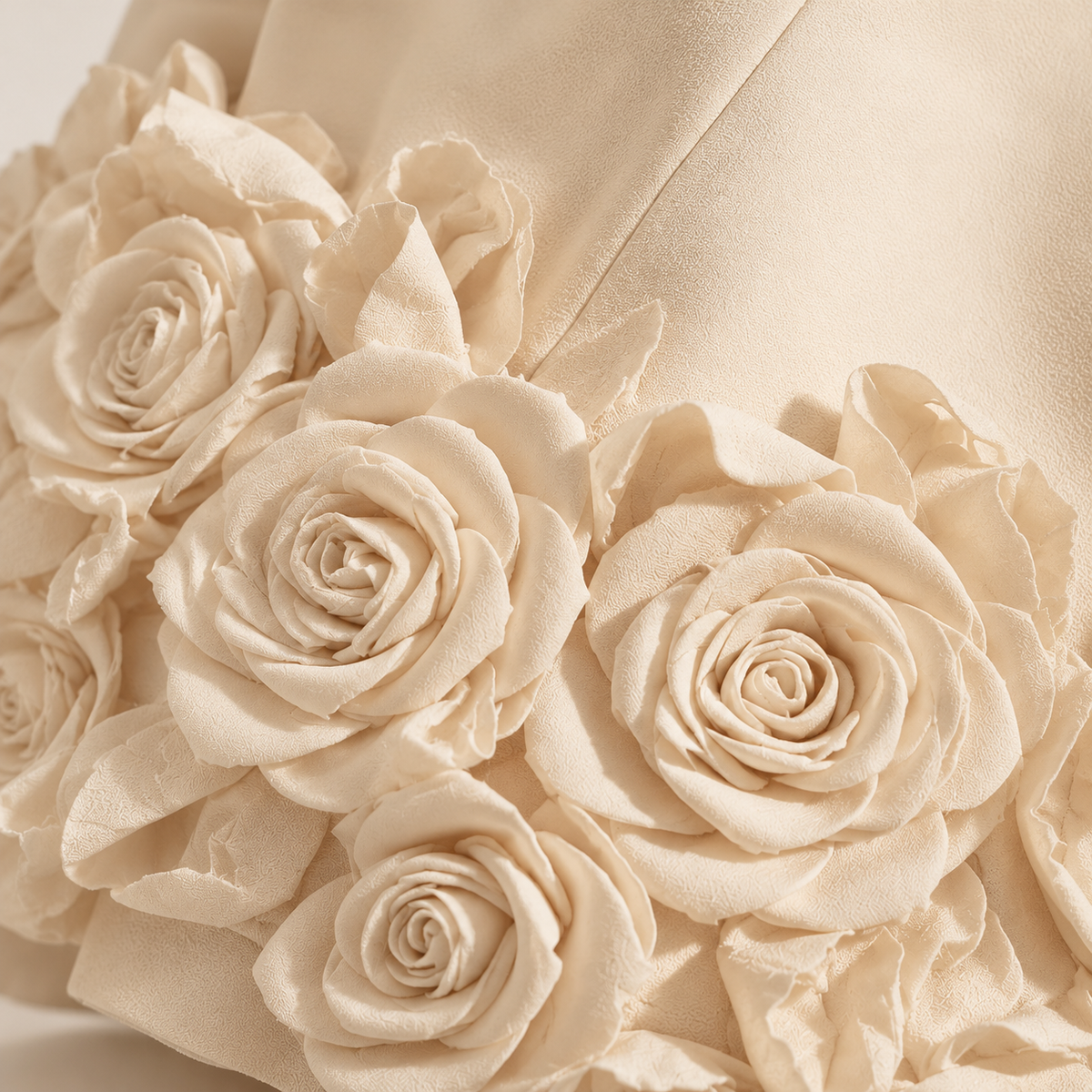 Rose Hem V-Neck Dress