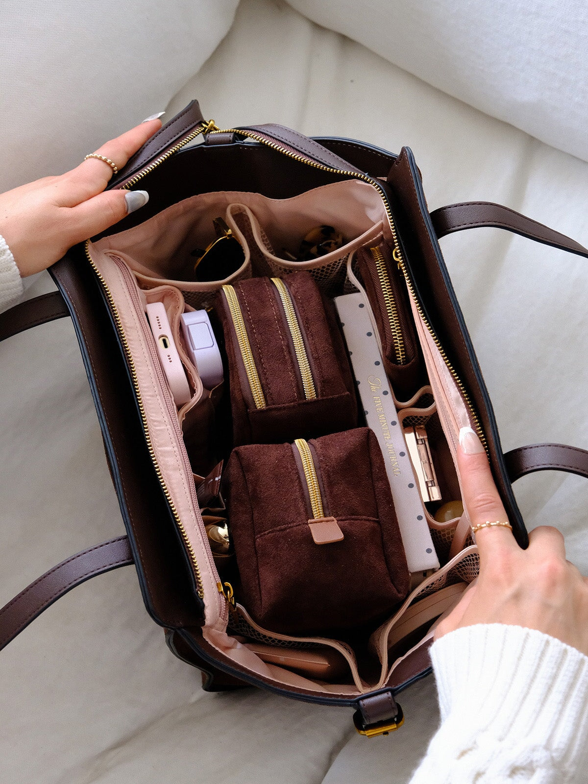 Mini Avenue Tote Espresso Suede