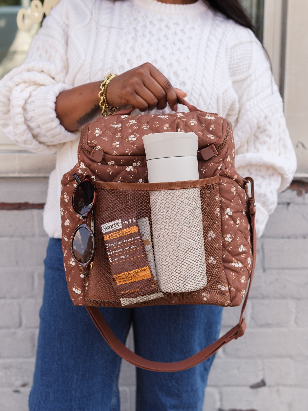 The Lunch Date Brown Floral