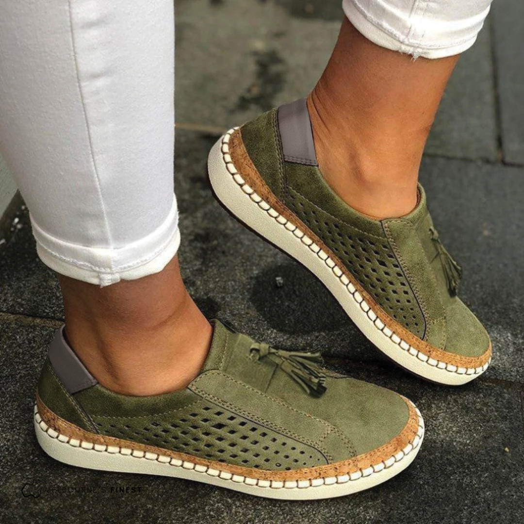 Claire - Perforated Slip-On Shoes