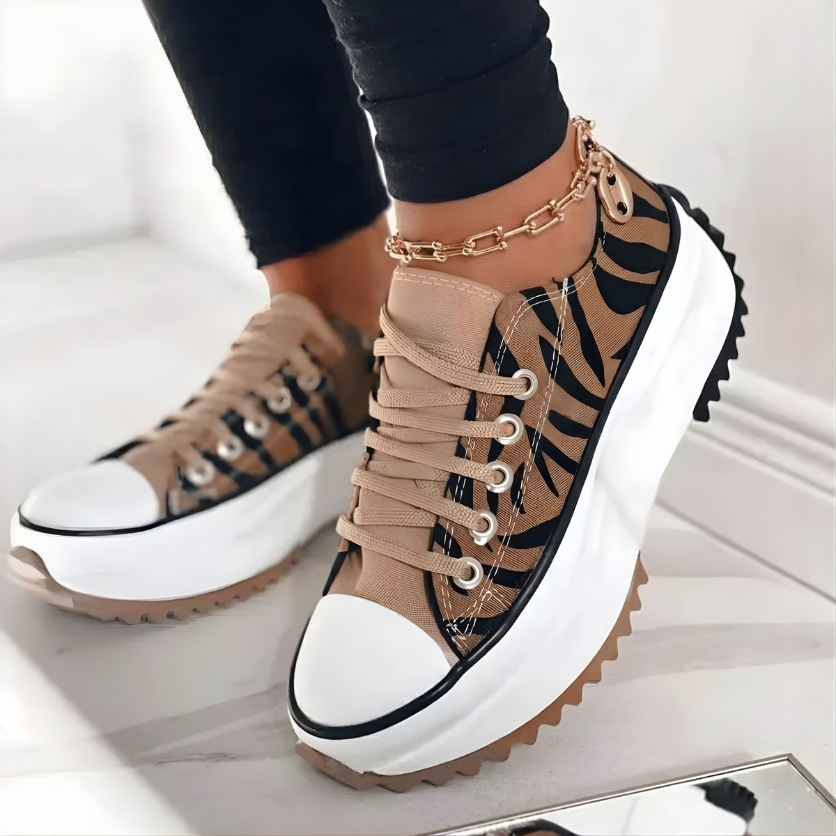 Women's Orthopedic Platform Sneakers | Stylish Chunky Lace-Up Shoes
