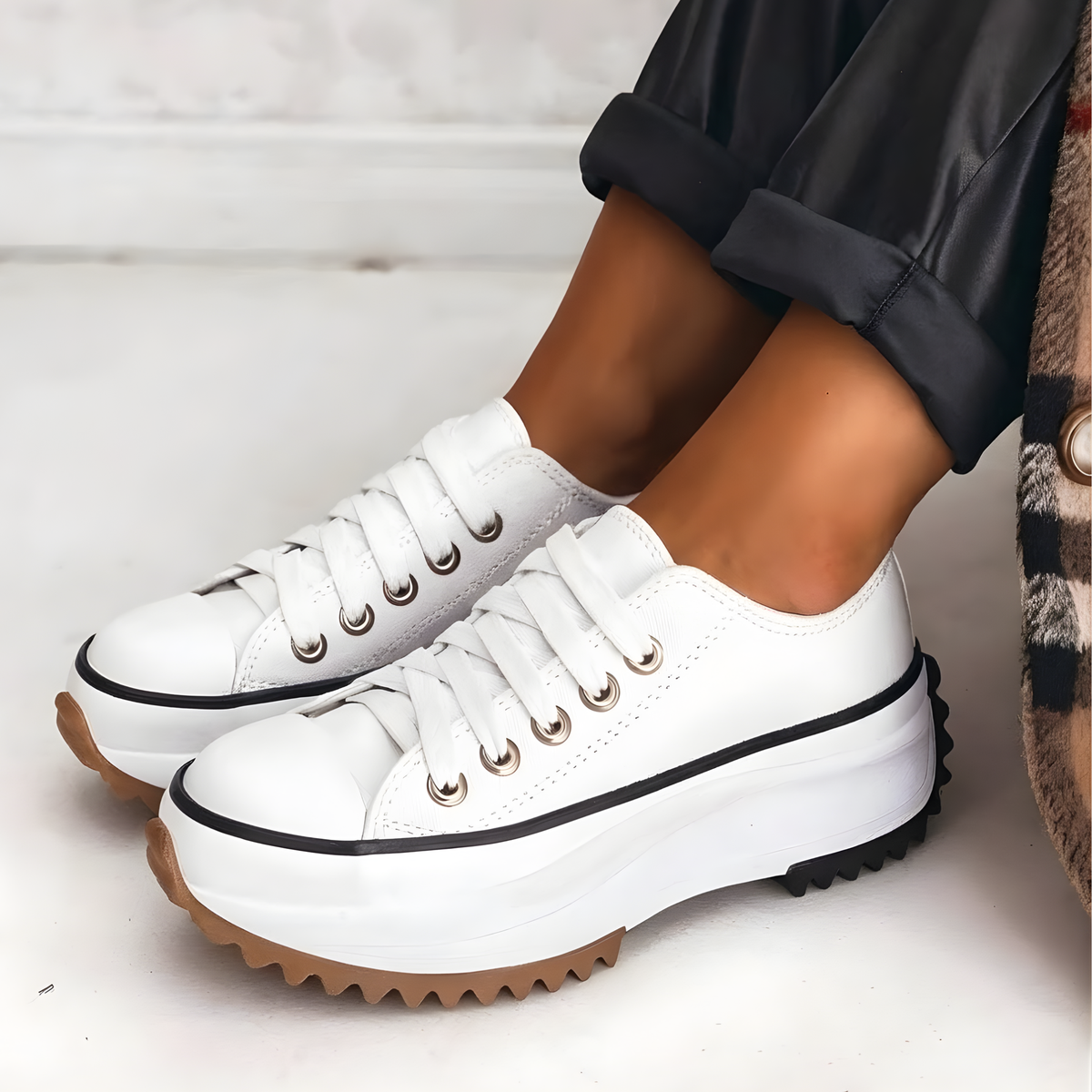 Women's Orthopedic Platform Sneakers | Stylish Chunky Lace-Up Shoes