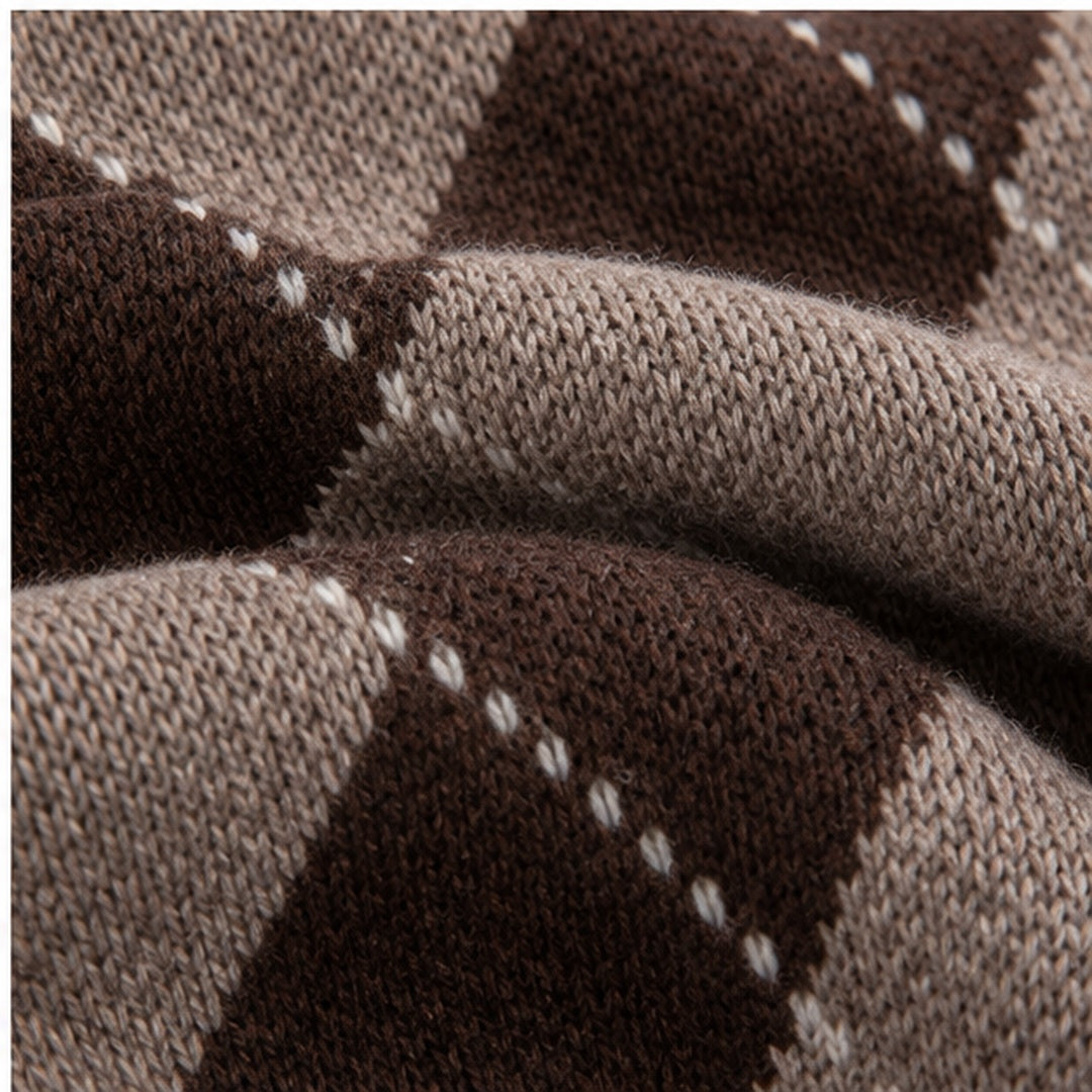 Argyle Knit Sweater & Skirt Set