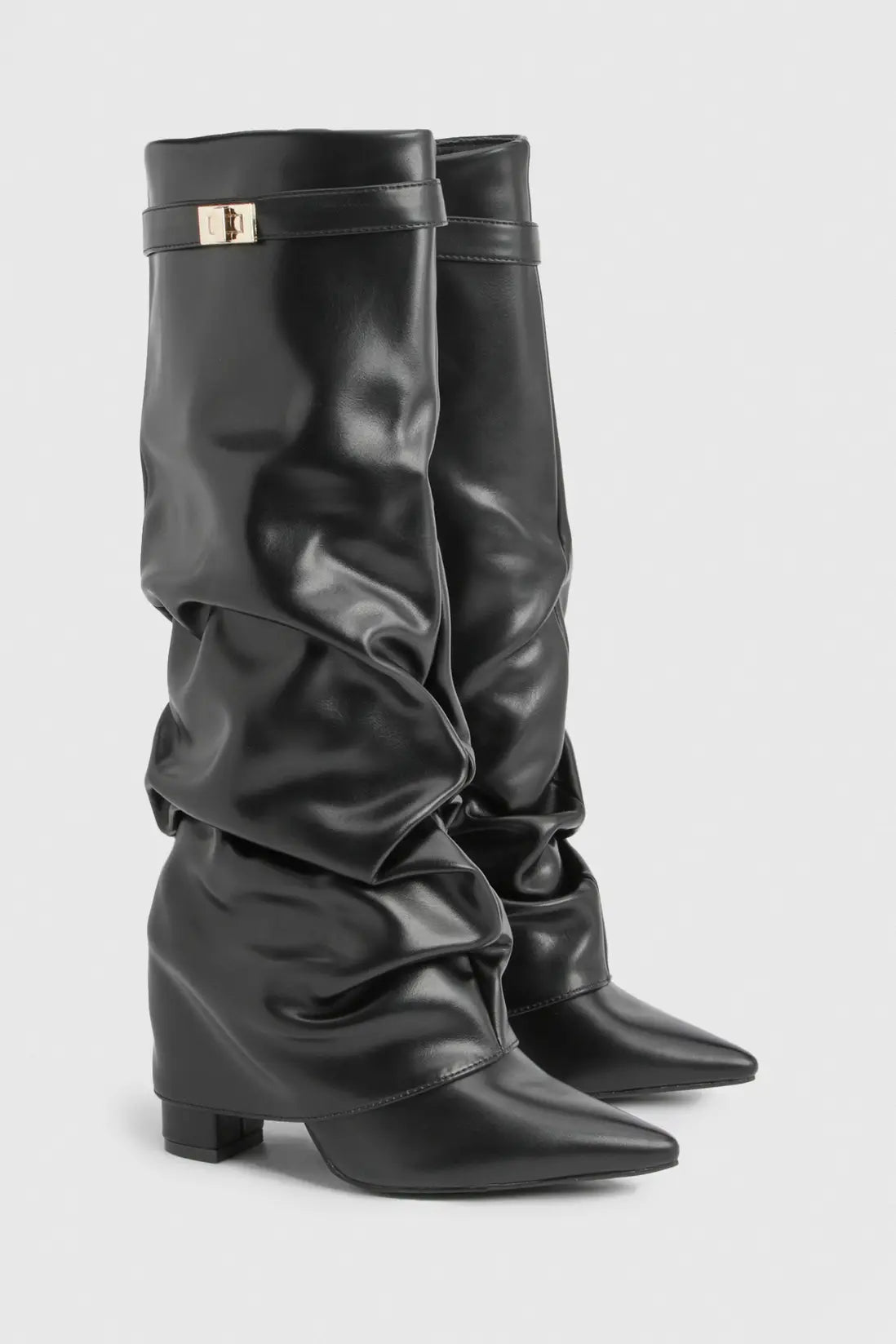 Isla | Pointed Toe Knee-High Slouch Boots