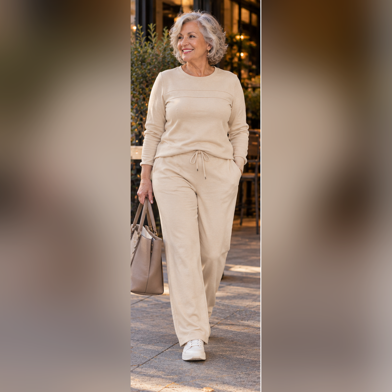 Relaxed Crew Neck Top & Pants Set