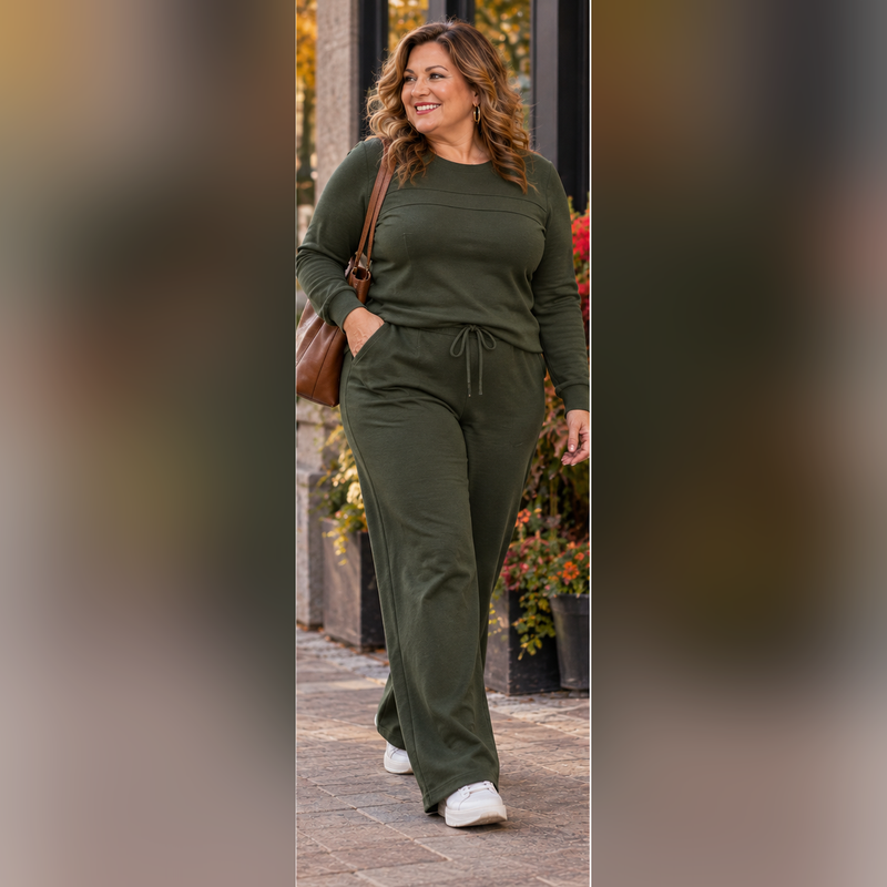 Relaxed Crew Neck Top & Pants Set