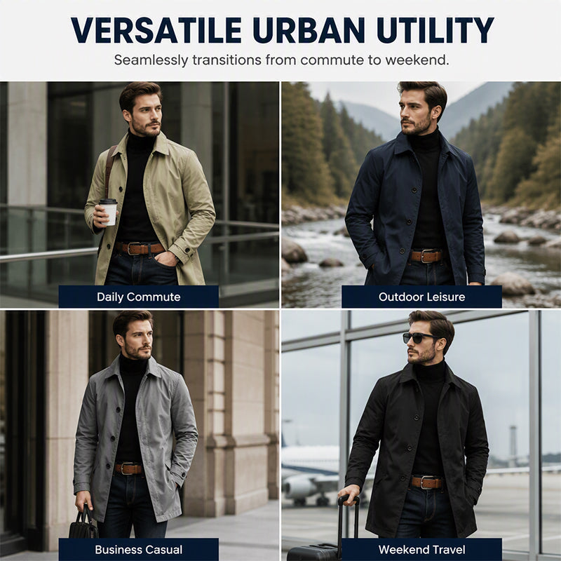 Waterproof Mid-Length Trench Coat