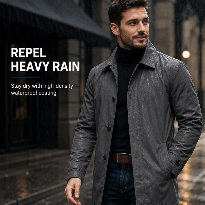 Waterproof Mid-Length Trench Coat